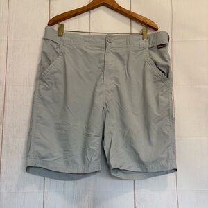 Simms Shorts Mens XL Gray Nylon Fishing Hiking Outdoor Hidden Elastic Waistband
